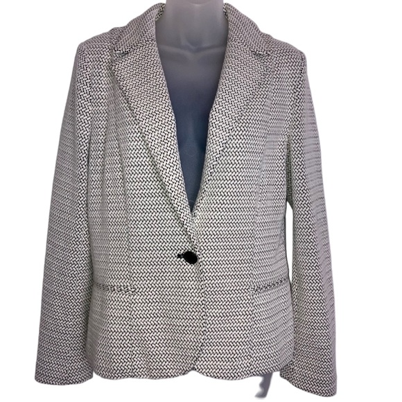 Talbots Jackets & Blazers - Talbots black and white check pattern button front blazer